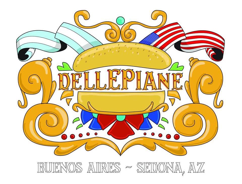 The logo for Dellepiane, the best argentine burger place in Sedona.